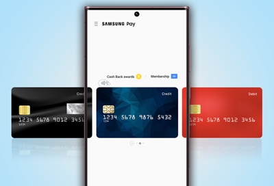 Guy adding card information to Samsung Pay