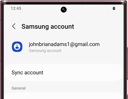Sync account on Manage Samsung Account Setting 