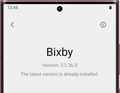 About Bixby Voice screen showing latest version on a Galaxy phone