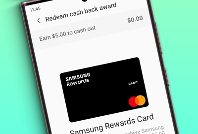 Cash back rewards page in Samsung Pay