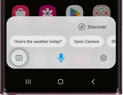 Use the Keyboard to type a command to Bixby