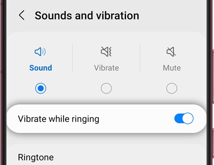 Sound and Vibrate while ringing switched on with a Galaxy phone