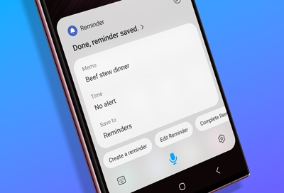 Managing your day in the Reminders app using Bixby app