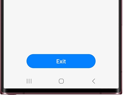 Exit button displayed on a Galaxy phone