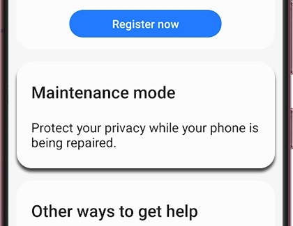 Maintenance mode highlighted on a Galaxy phone