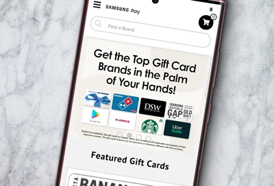 Several different gift cards in Samsung Pay