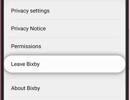 Leave Bixby highlighted in the Bixby app