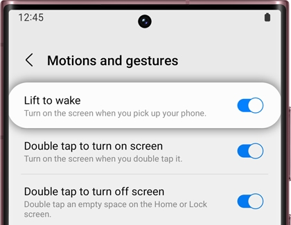 Switch highlighted next to Lift to wake