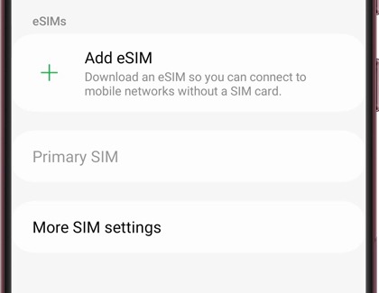 Using eSIMs in the Settings