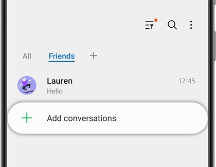 Rename and Add conversations options in the Messages app
