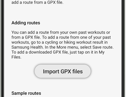 Tap Import GPX files on about routes