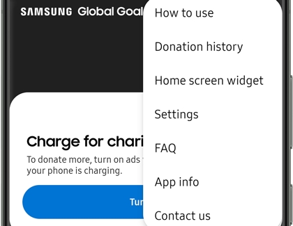 More options on Samsung Global Goals