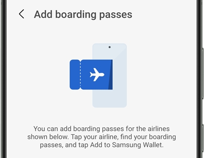 Add boarding passes on Samsung Wallet