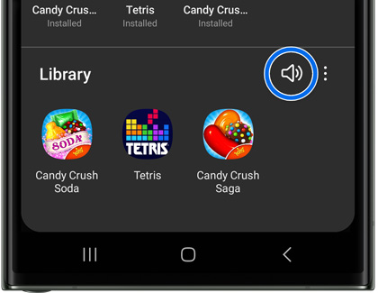 Game sound icon highlighted in the Game Launcher app