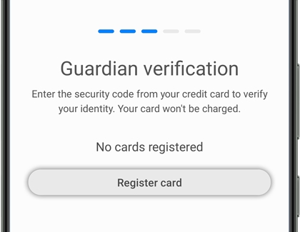 Tap Register card on Galaxy phone