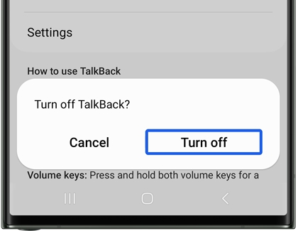 Turn off TalkBack on Galaxy phone