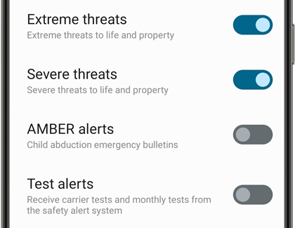 List of Wireless emergency alerts on a Galaxy phone