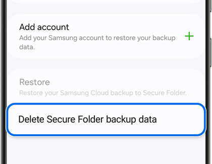 Delete Secure Folder backup data on Galaxy phone