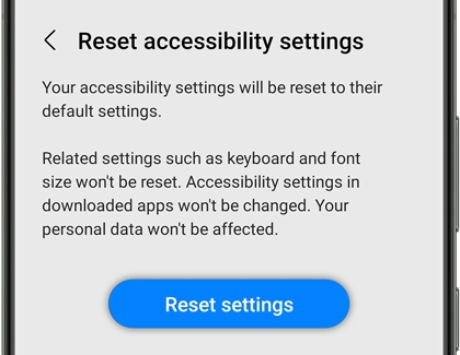 Reset accessibility settings