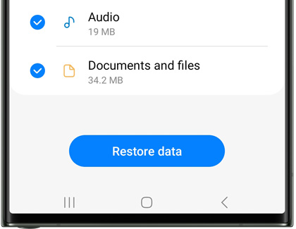 Restore data button on the cloud backup setting screen