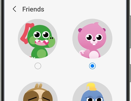 Choose a character with in Samsung Kids
