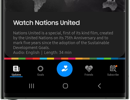 Turn on Lock Screen wallpapers on Samsung Global Goals app