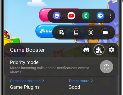 Game Plugin icon highlighted on the Game Booster menu