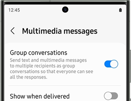Group conversations enabled on a Galaxy phone