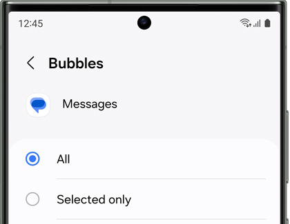 All chosen under Bubbles in Messages