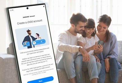 Create a Family group with Samsung account options