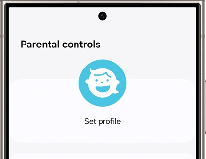 Parental controls settings displaying Set profile on a Galaxy S24 Ultra