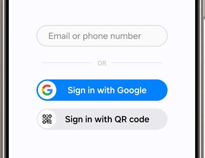 Samsung account login screen on a Galaxy phone