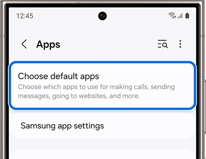 Choose default apps being highlighted in Settings