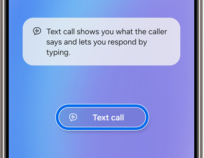 Text call highlighted on the Galaxy phone