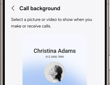 Call background settings with a picture selected