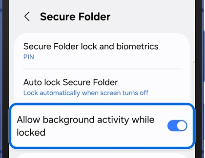 Allow background activity while Secure Folder is locked on the Galaxy Z Flip7.