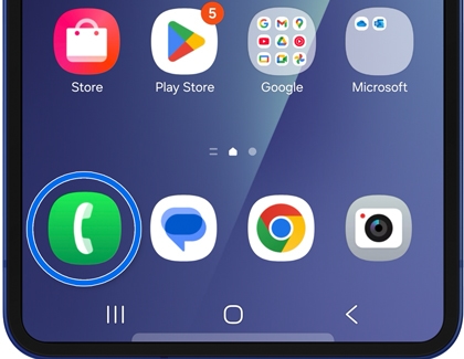 Phone app settings menu on a Samsung Galaxy phone with Settings highlighted.