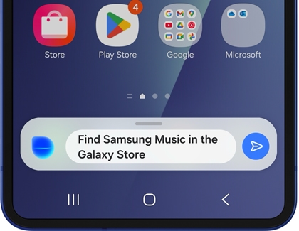 Bixby showing Samsung Music search result.