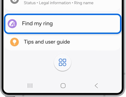 The Find my ring option highlighted in the Galaxy Wearable app.