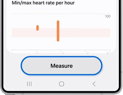 The Measure option highlighted on the Heart rate screen.