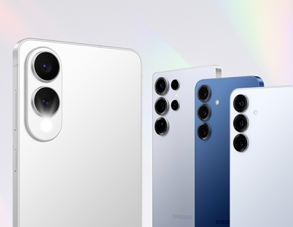 The rear camera lenses on the Galaxy S25 series devices.