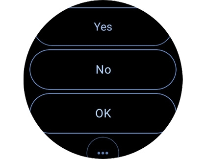 Message reply options on a Galaxy watch.