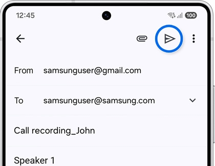The send button is highlighted