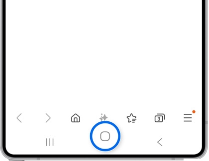 Home button highlighted on the navigation bar