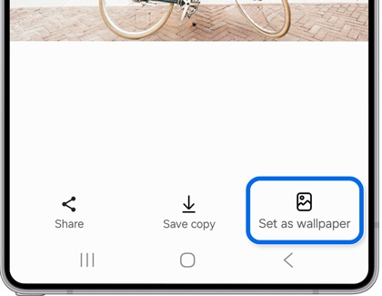 A Galaxy S25 Ultra displaying an image with the Set as wallpaper option highlighted