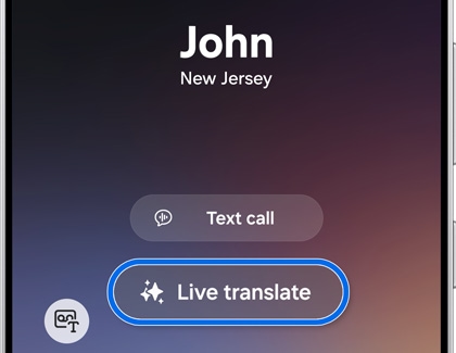 Live translate button highlighted on the phone call screen