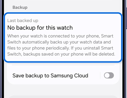Accounts and backup screen with Last backed up section highlighted.