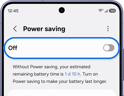 Power saving screen with the switch turned off.