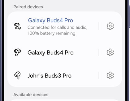 Bluetooth settings screen.