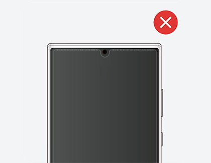 Foreign matter or dust at the edge of the screen protector.